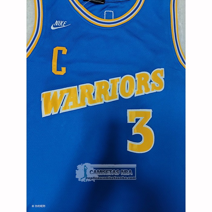 Camiseta Golden State Warriors Jordan Poole NO 3 Classic 2022-23 Azul